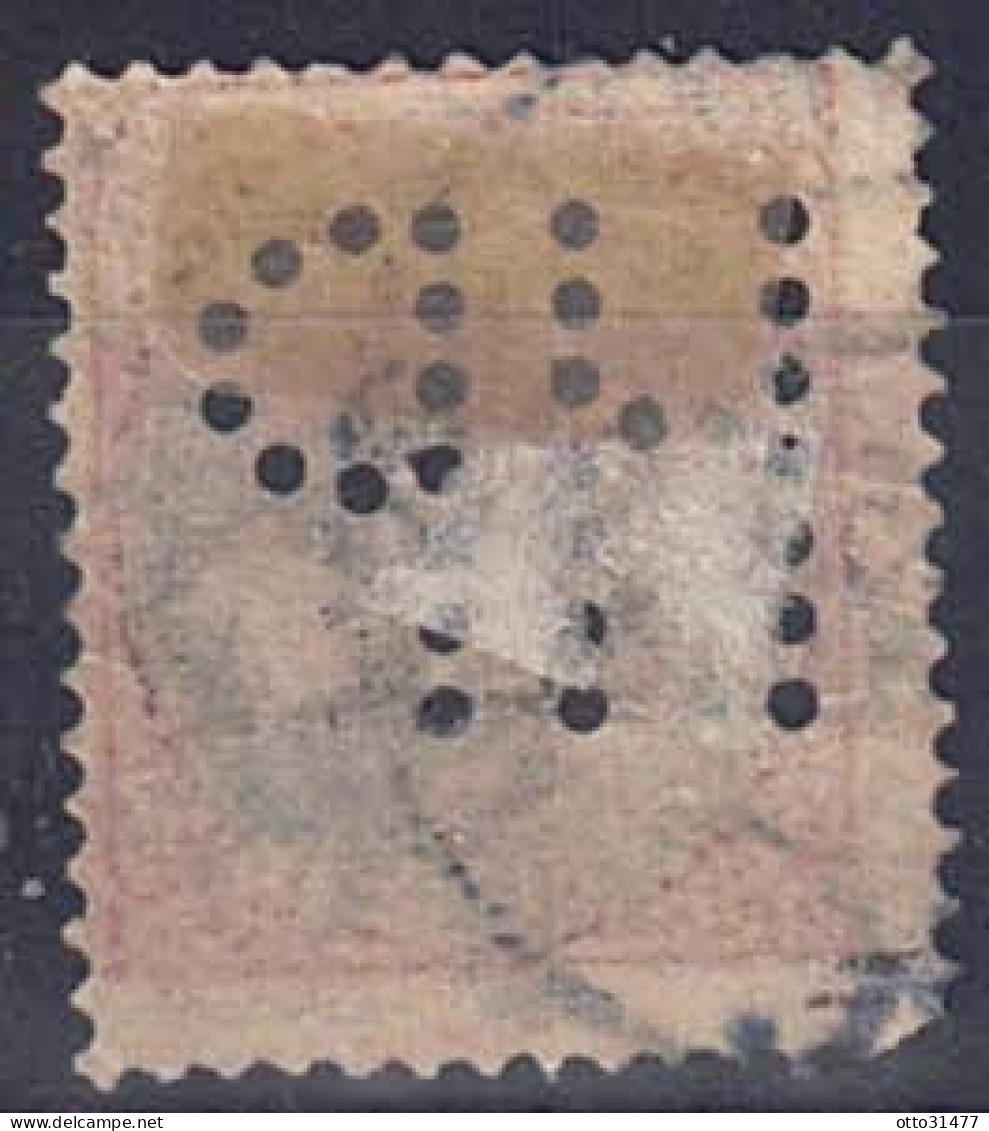 Dänemark 1912 - FM Mit Aufdruck, Nr. 61, Gestempelt / Used Und Perfin - Used Stamps