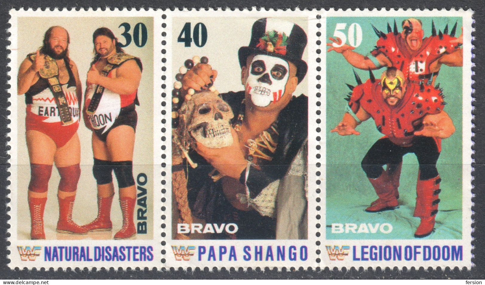 Natural Disasters Papa Shango Legion DOOM Skull WWF World Wrestling Federation BRAVO Germany LABEL CINDERELLA VIGNETTE - Wrestling