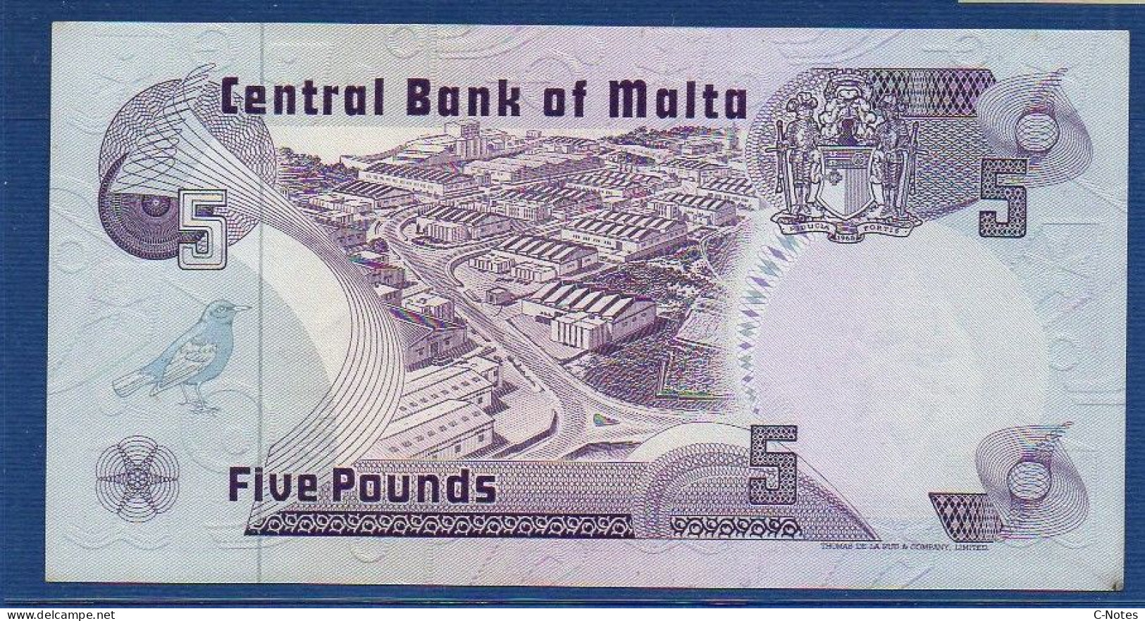 MALTA - P.35a – 5 Liri / Pounds L. 1967 (1979) AUNC, S/n B/5 876902 - Malta