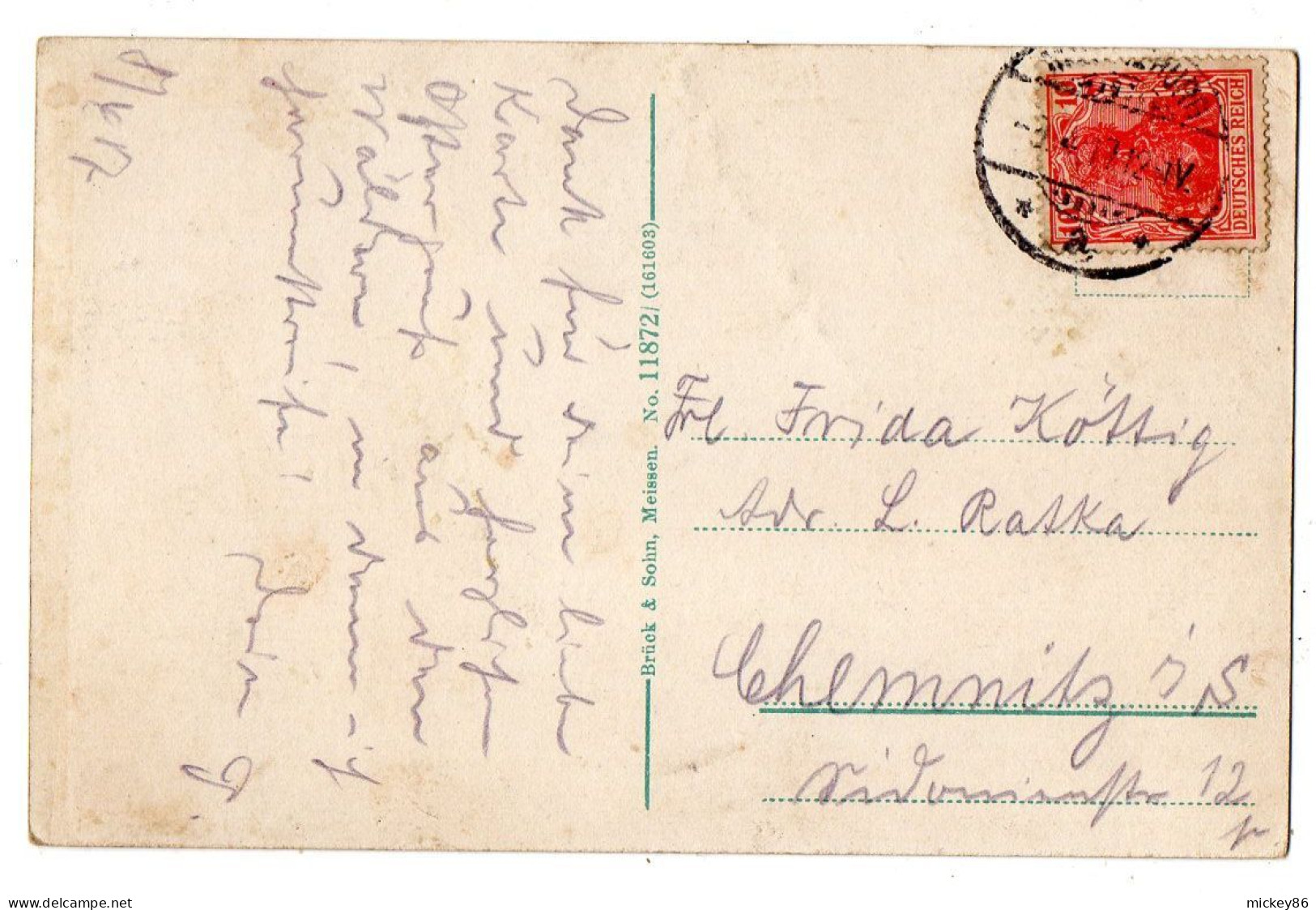 Allemagne --MORITZBURG --1917 - Koenigl. Jagdsscloss ... ...colorisée....timbre....cachet - Moritzburg