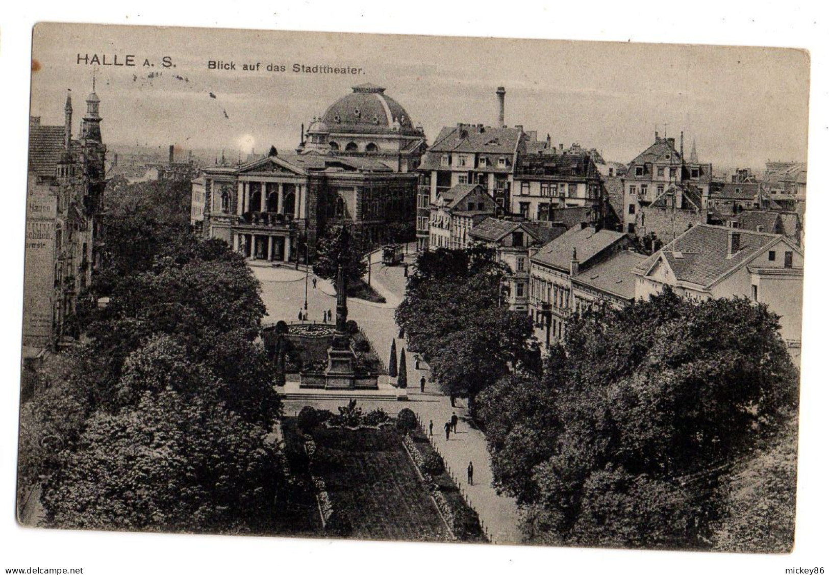 Allemagne -- HALLE A.S --1915 - Blick Auf Das Stadttheater....timbre....cachet - Halle (Saale)