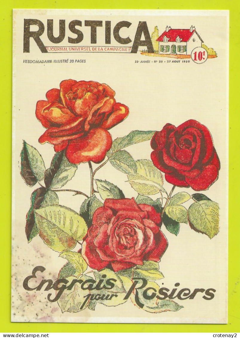 CP Couverture De L'Hebdomadaire Illustré RUSTICA N°35 Du 27/08/1950 Engrais Pour Rosiers VOIR DOS - Französisch