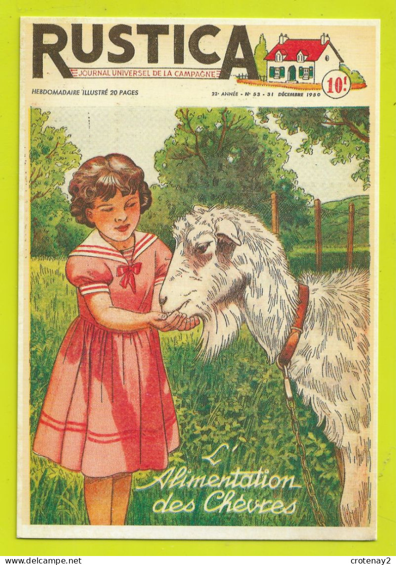 CP Couverture De L'Hebdomadaire Illustré RUSTICA N°53 Du 31/12/1950 Fillette Pour L'Alimentation Des Chèvres VOIR DOS - Francés