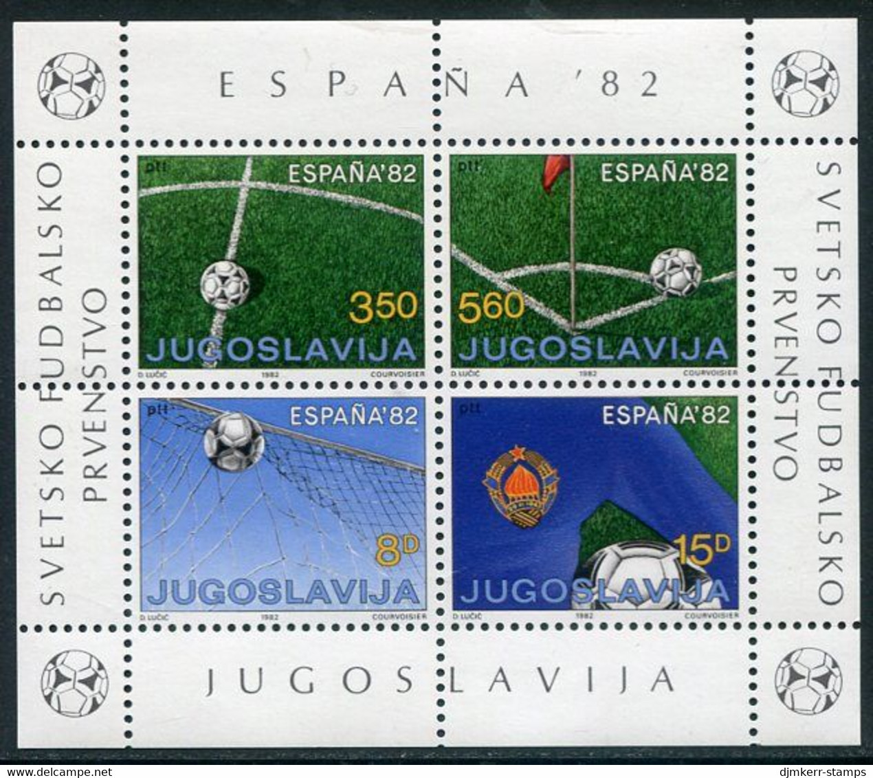 YUGOSLAVIA 1982 Football World Cup Block MNH / **.  Michel Block 20 - Nuovi