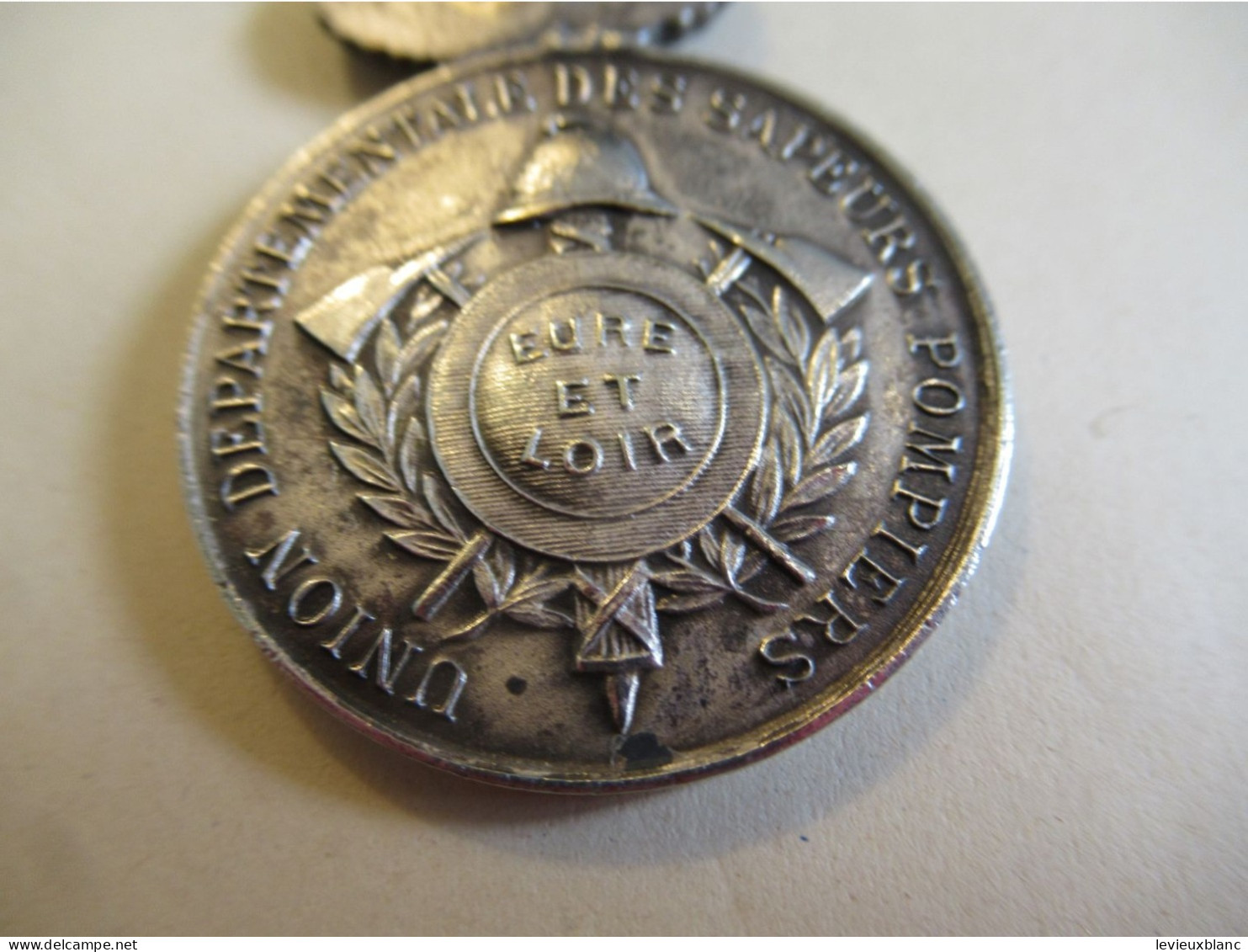 Médaille Pompiers/ République Française/Union Départemental Des Sapeurs-Pompiers/ Eure & Loir/ Vers 1900-1920   MED425 - Frankrijk
