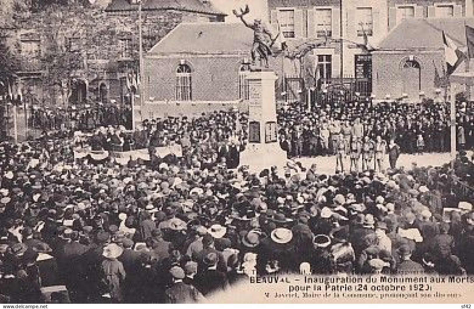 BEAUVAL                  INAUGURATION DU MONUMENT AUX MORTS    24 OCTOBRE 1920 - Beauval