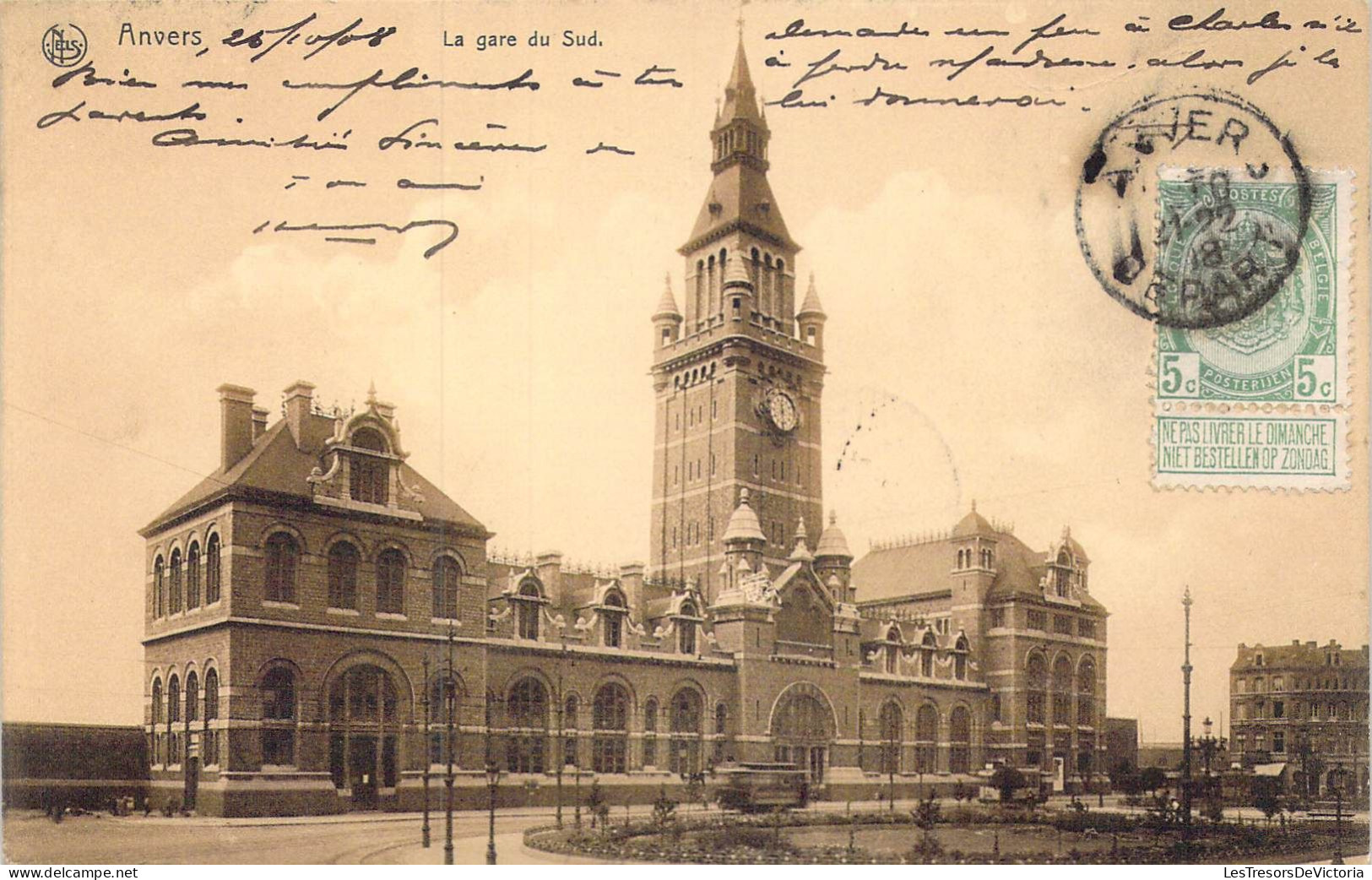 BELGIQUE - Anvers - La Gare Du Sud - Carte Postale Ancienne - Antwerpen