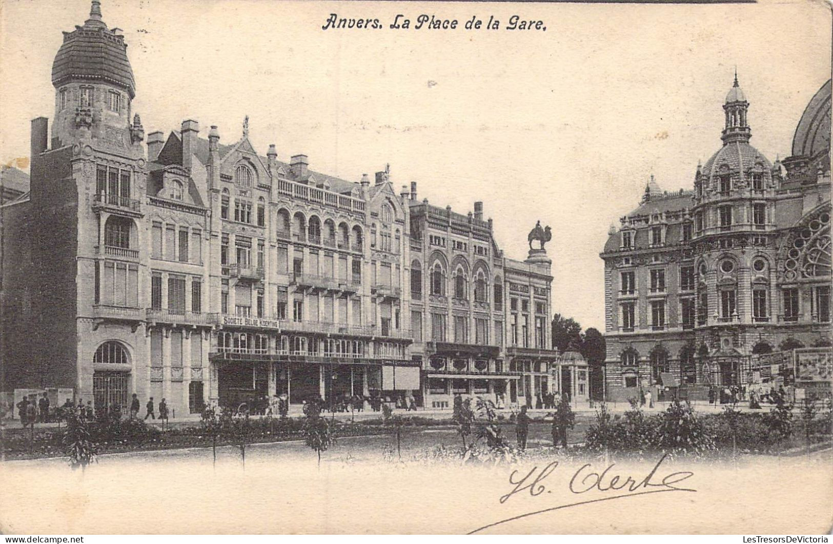 BELGIQUE - Anvers - La Place De La Gare - Carte Postale Ancienne - Antwerpen