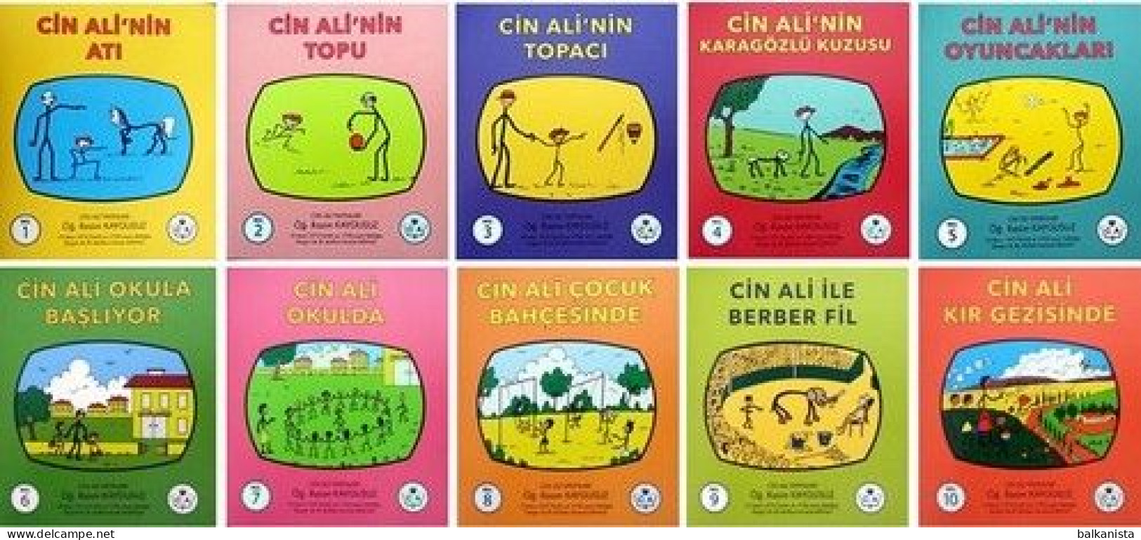 Cin Ali Serisi 10 Book Set Turkish Illustrated Classical Children Book - Cómics & Mangas (otros Lenguas)