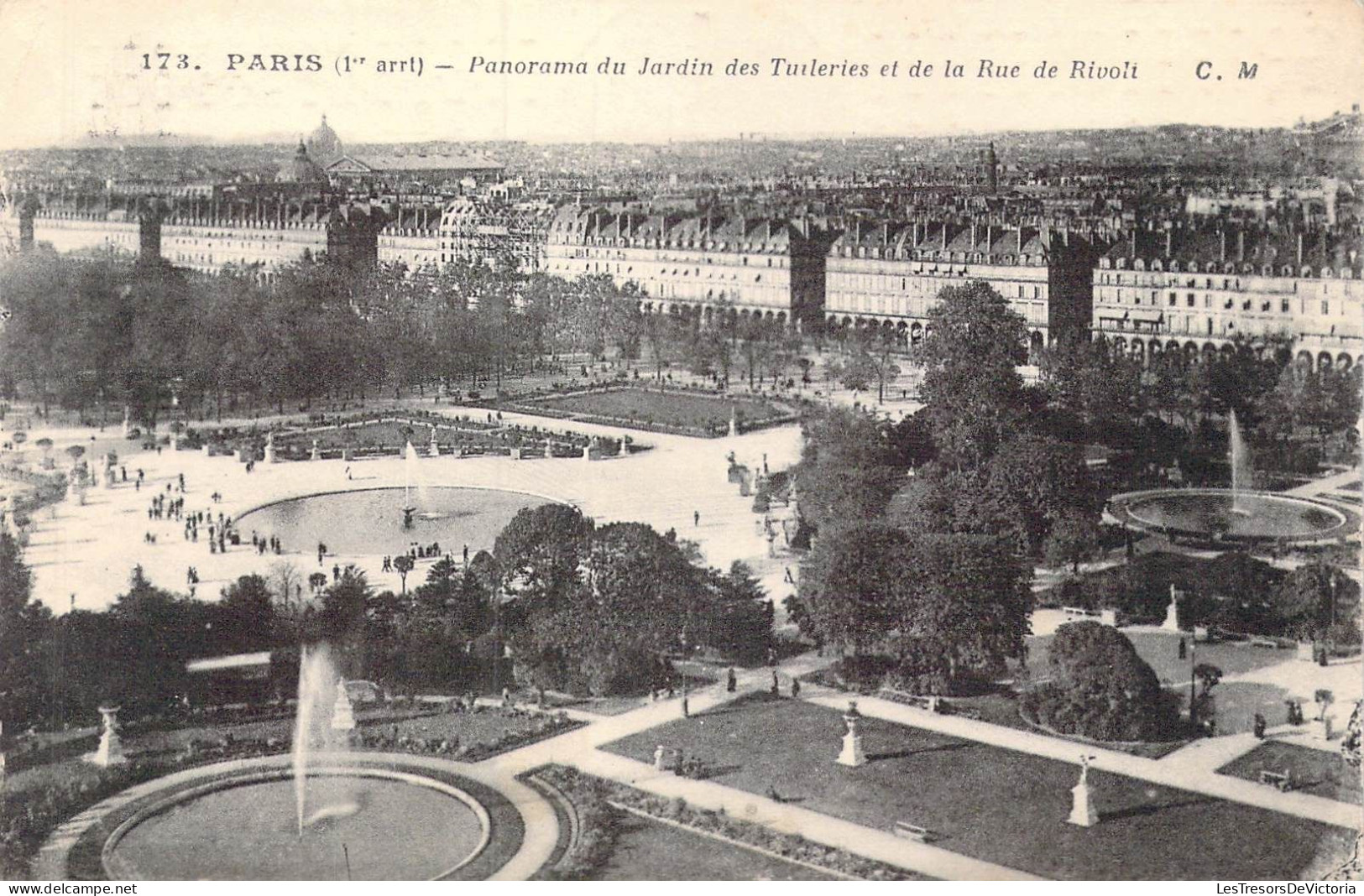 FRANCE - 75 - Paris - Panorama Du Jardin Des Tulleries Et De La Rue De Rivoli - Carte Postale Ancienne - Parks, Gärten