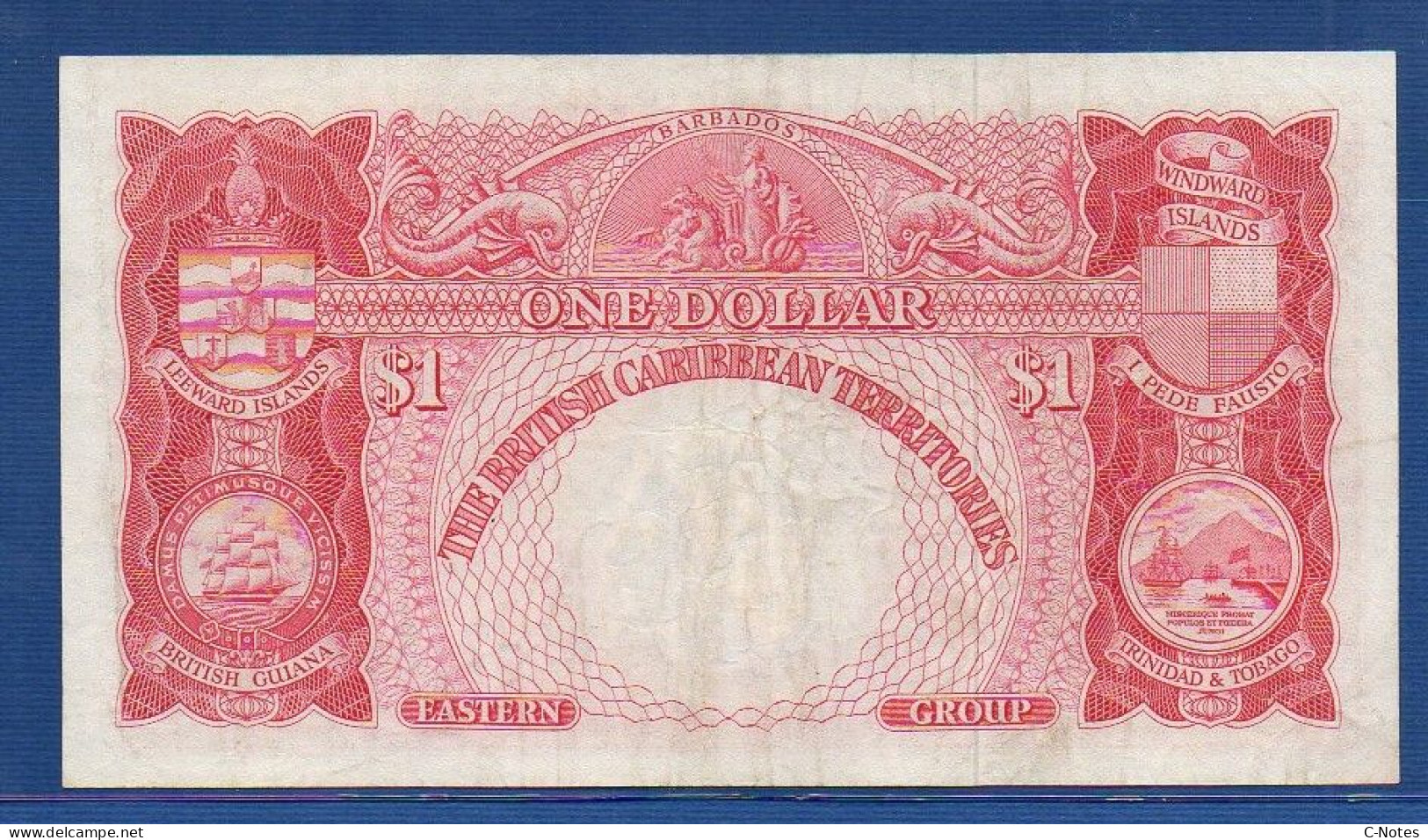 BRITISH CARIBBEAN TERRITORIES - P. 7c – 1 Dollar 02.01.1961 VF, Serie W3-778446 - Caraïbes Orientales