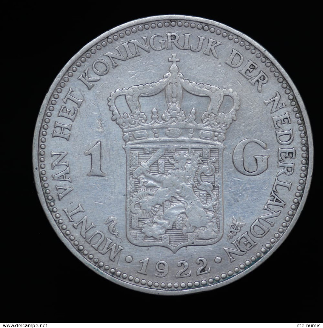 Pays Bas / Netherlands, Wilhelmina, 1 Gulden, 1922, Argent (Silver), TTB (EF), KM#161.1 - 1 Gulden