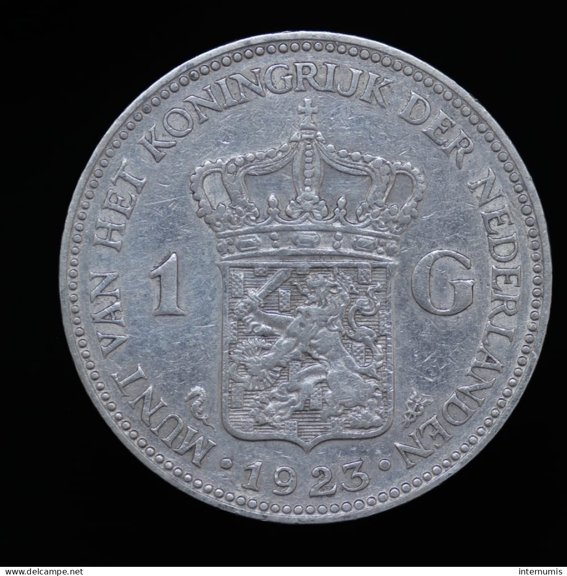Pays Bas / Netherlands, Wilhelmina, 1 Gulden, 1923, Argent (Silver), TTB (EF), KM#161.1 - 1 Gulden
