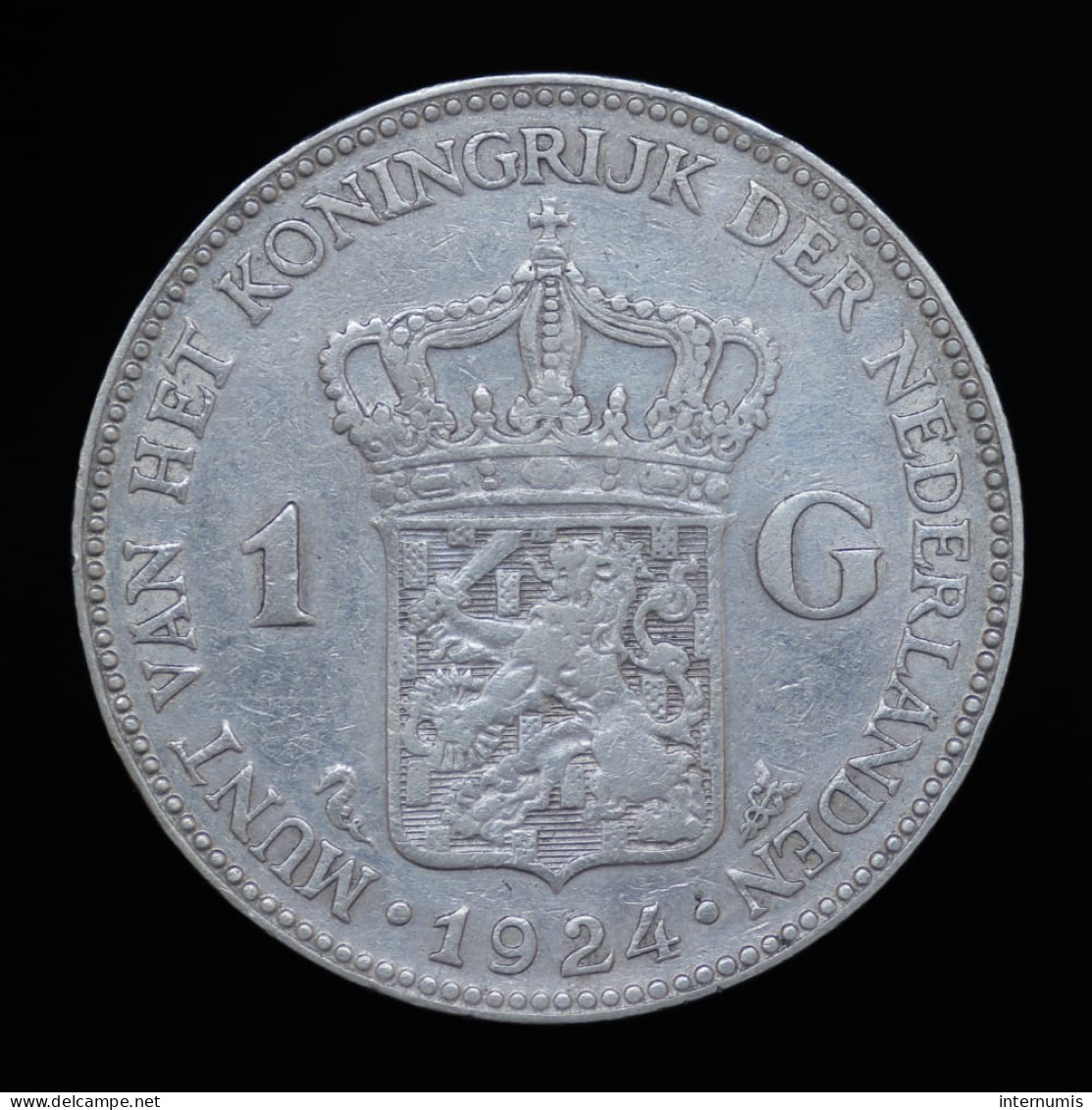 Pays Bas / Netherlands, Wilhelmina, 1 Gulden, 1924, Argent (Silver), TTB (EF), KM#161.1 - 1 Gulden