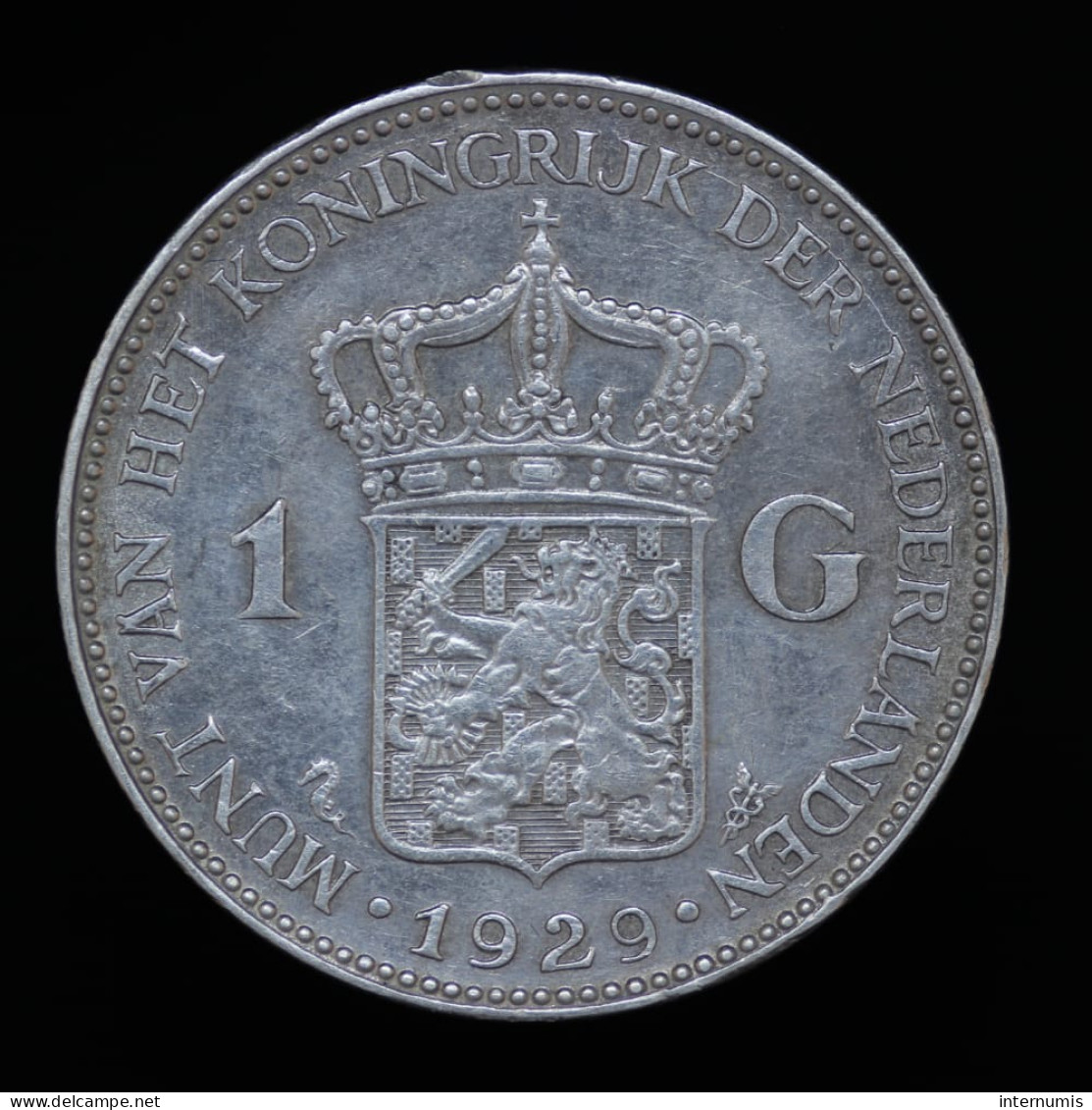 Pays Bas / Netherlands, Wilhelmina, 1 Gulden, 1929, ,Argent (Silver), SUP (AU), KM#161.1 - 1 Florín Holandés (Gulden)