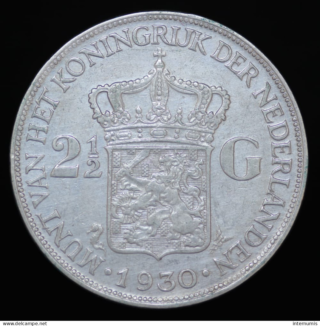 Pays Bas / Netherlands, Wilhelmina I, 2 1/2 Gulden, 1930, , Argent (Silver), SUP (AU), KM#165 - 2 1/2 Gulden