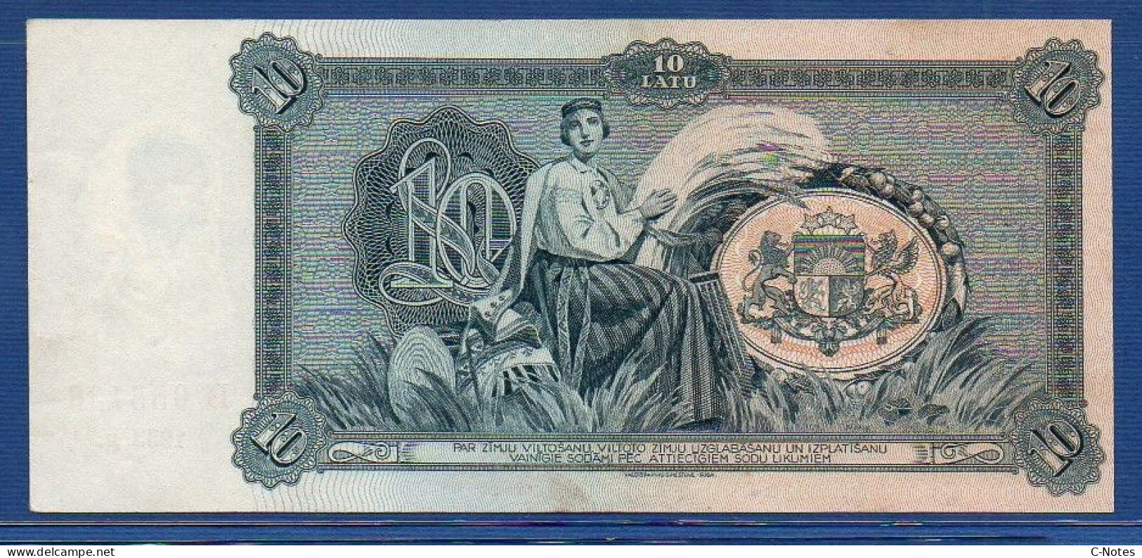 LATVIA - P.25a – 10 Latu 1933 XF+, S/n D 055136 - Lettonie