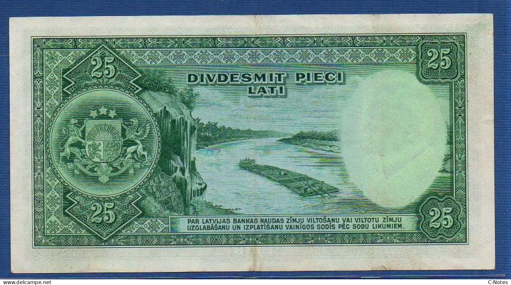 LATVIA - P.21 – 25 Latu 1938 AXF, S/n A643,382 - Letland