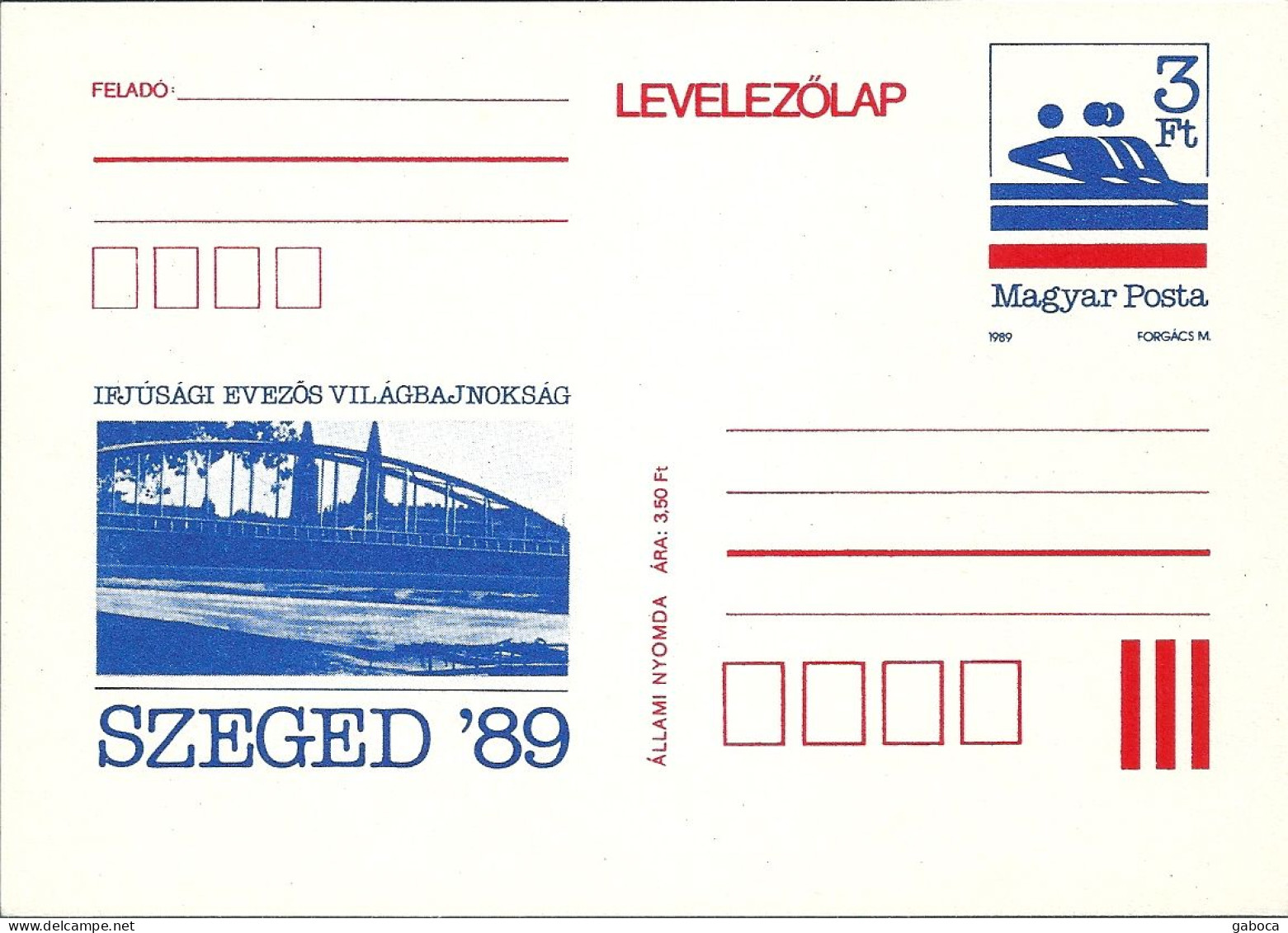 3473c Hungary Postcard Water Sport Rowing  Unused - Storia Postale