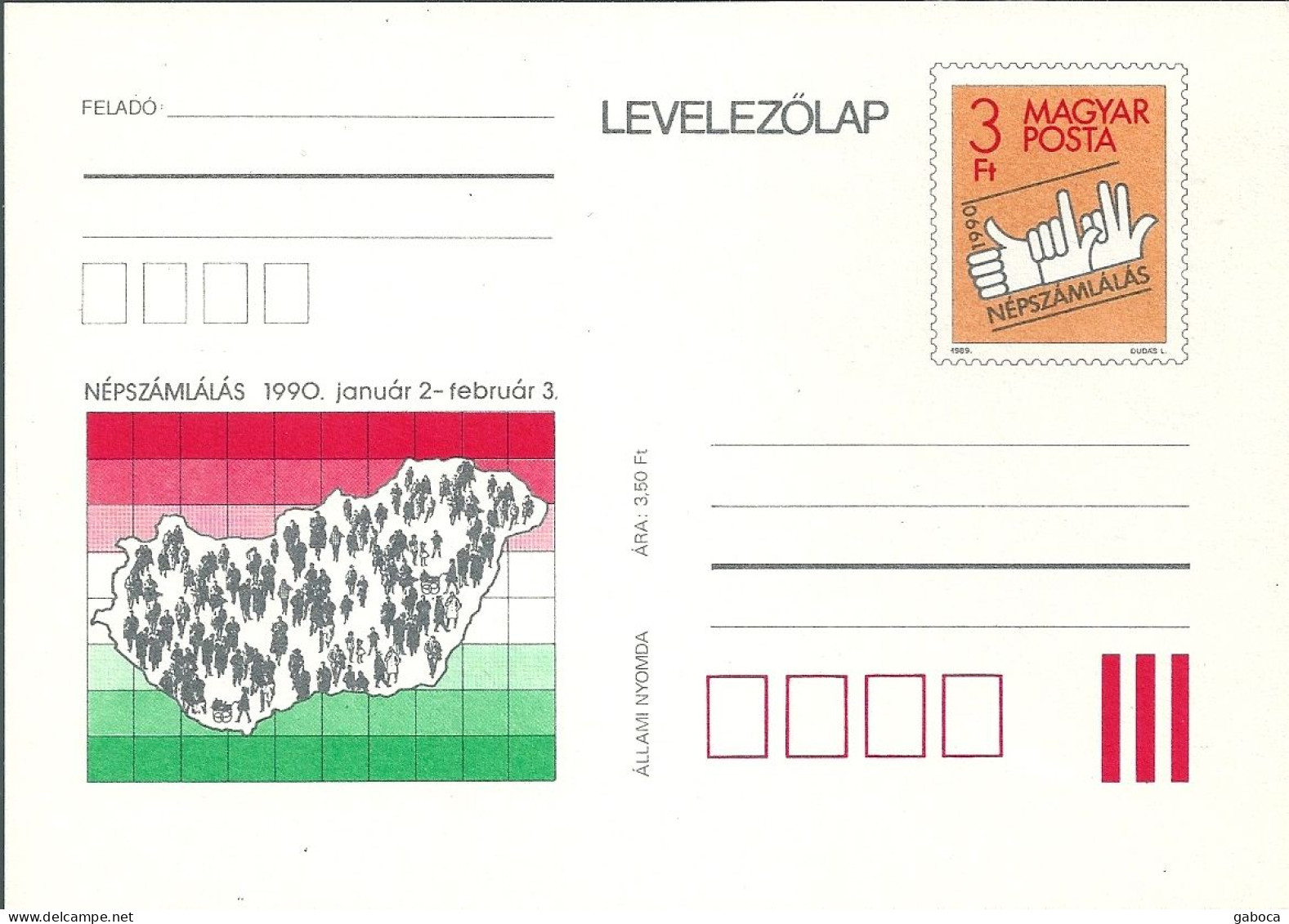 3460c Hungary Postcard Census Geography Map Unused - Cartas & Documentos