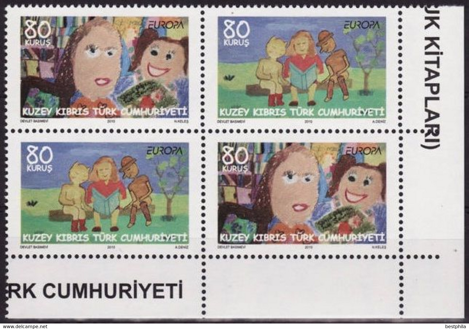 Europa Cept - 2010 - Turkish Cyprus, Zypren - Block Of 4 Set With Corner ** MNH - 2010