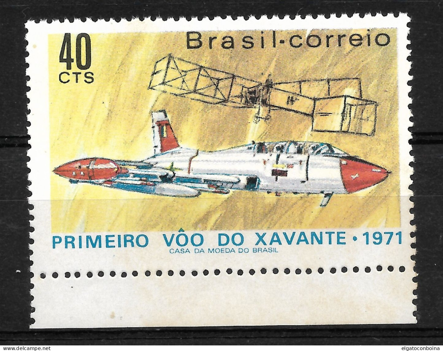 BRAZIL 1971 FIRST FLIGHT OF XAVANTE JET PLANE AVIATION 1 VALUE MINT NH - Oblitérés