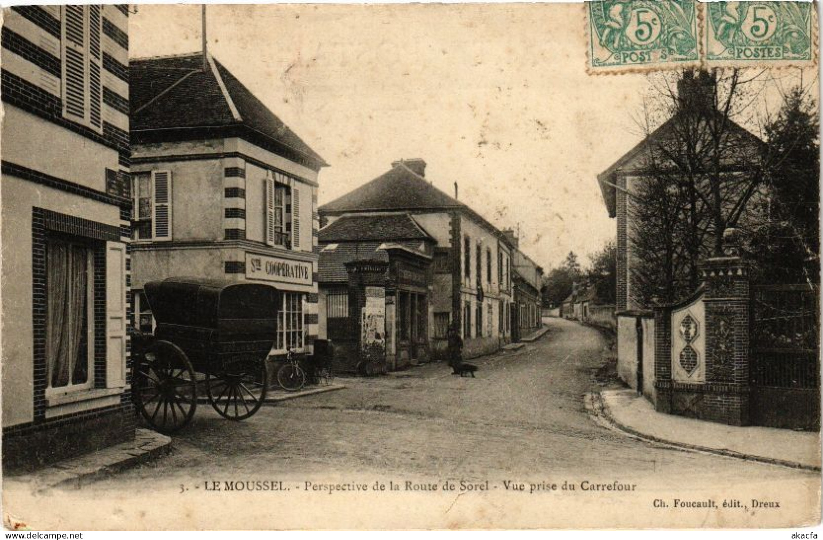 CPA Le MOUSSEL-Perspective De La Route De SOREL-Vue Prise Du Carrefour (177248) - Sorel-Moussel