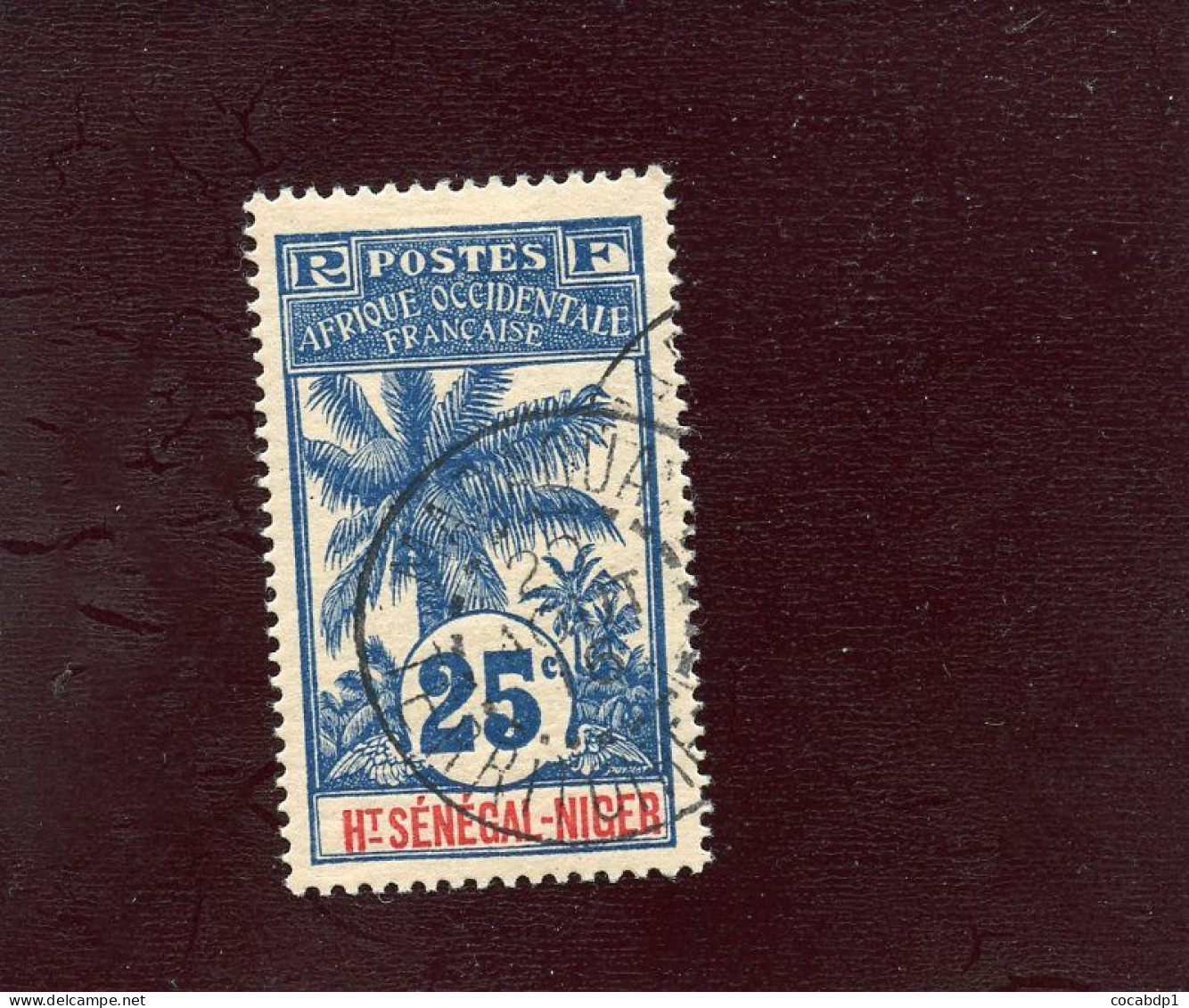 HAUT SENEGAL ET NIGER - TYPE PALMIER 25 CTS BLEU ( N°8 ) OBLITERE TTB - COTE 6 EUROS - Oblitérés