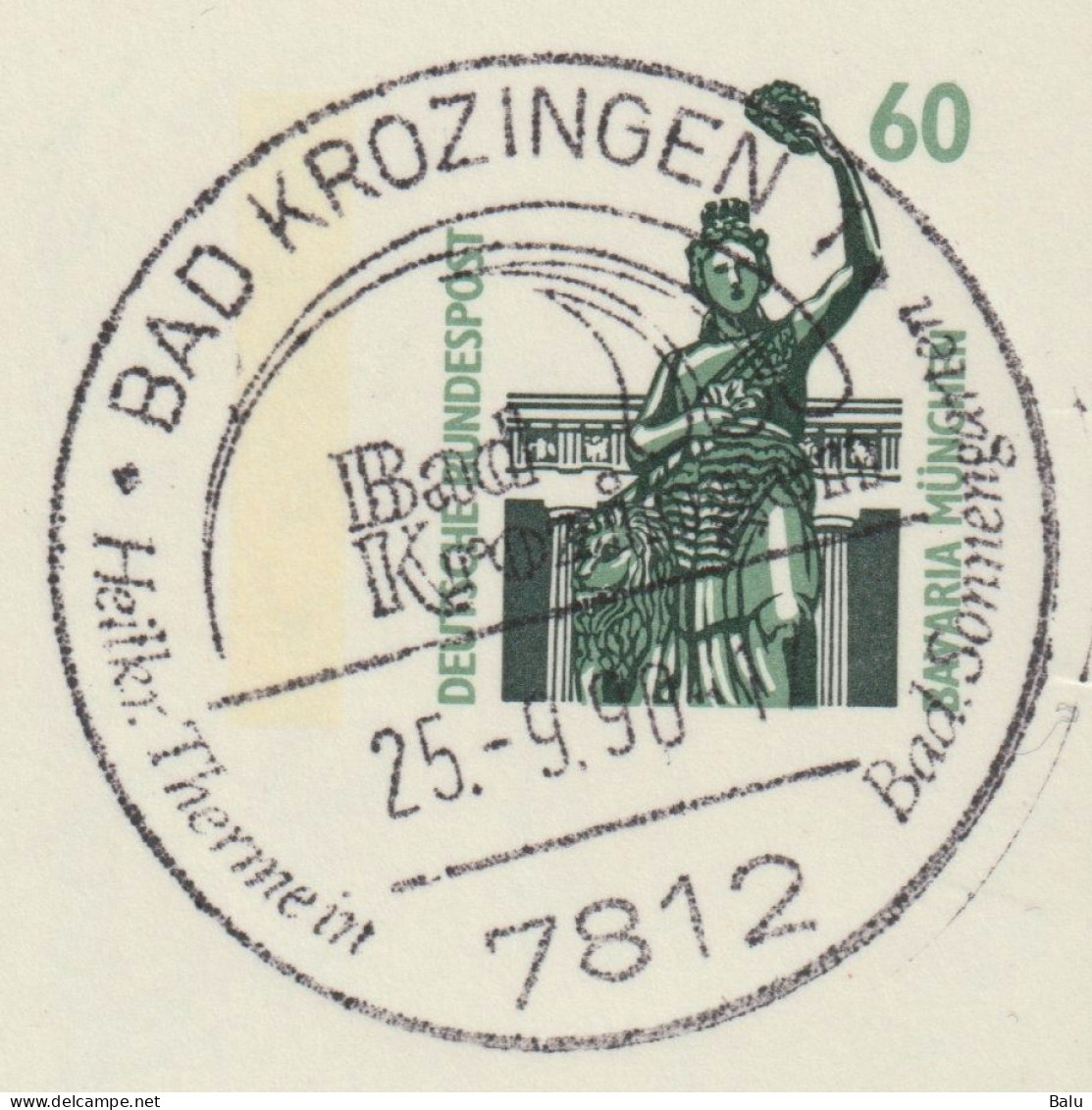 Ganzsache Postkarte 60 Pfg. Michel P144, Sonderstempel Bad Krozingen 25.9.90, 2 Scans - Privatumschläge - Gebraucht