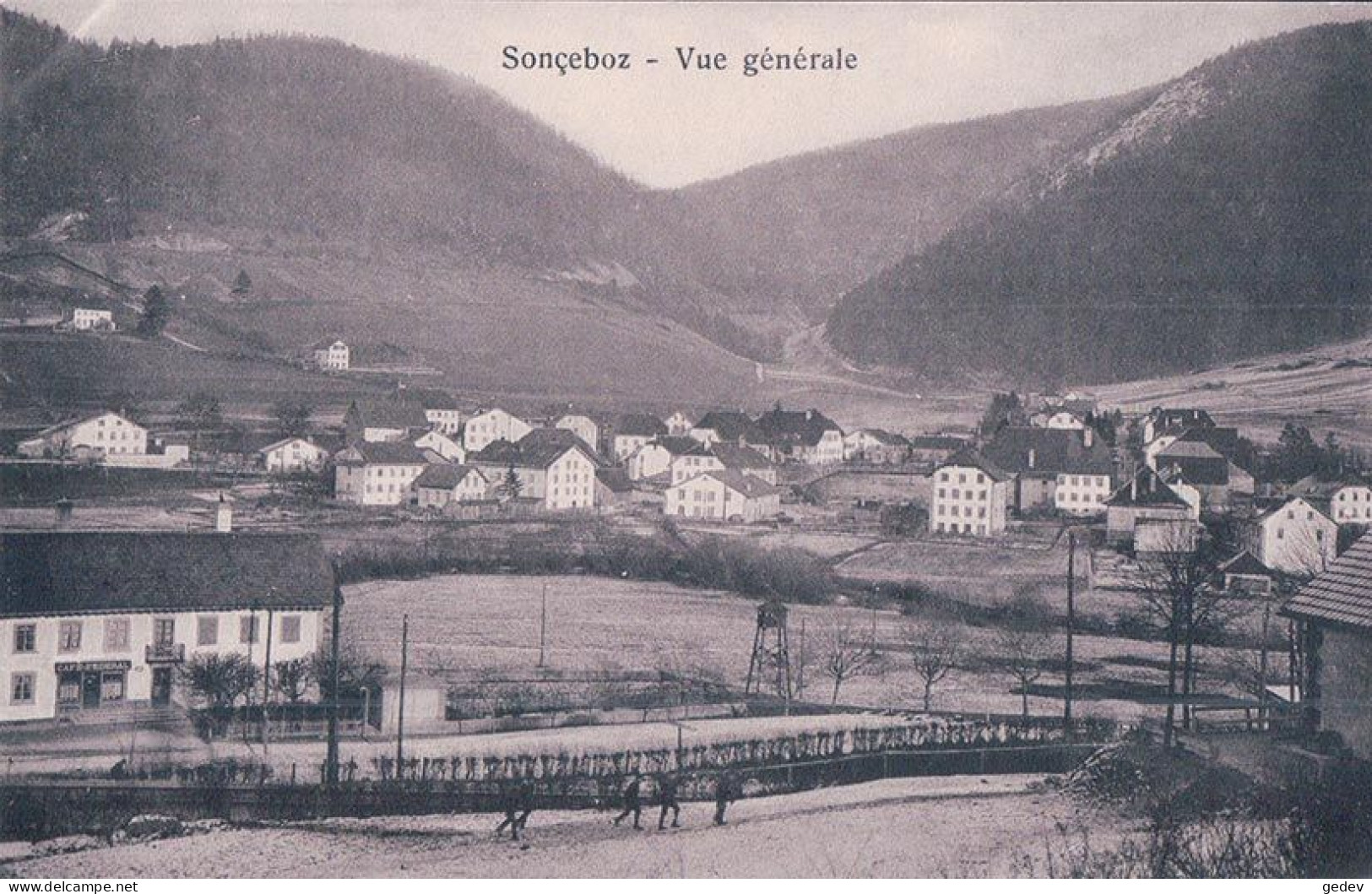 Sonceboz BE, Village Et Café Fédéral (3917) - Sonceboz-Sombeval