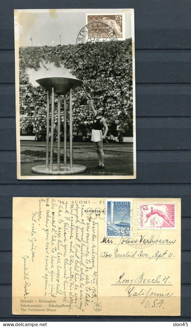 Finland 1952 2 Postal Cards+2 Covers  Helsinki Olympics 15011 - Zomer 1952: Helsinki