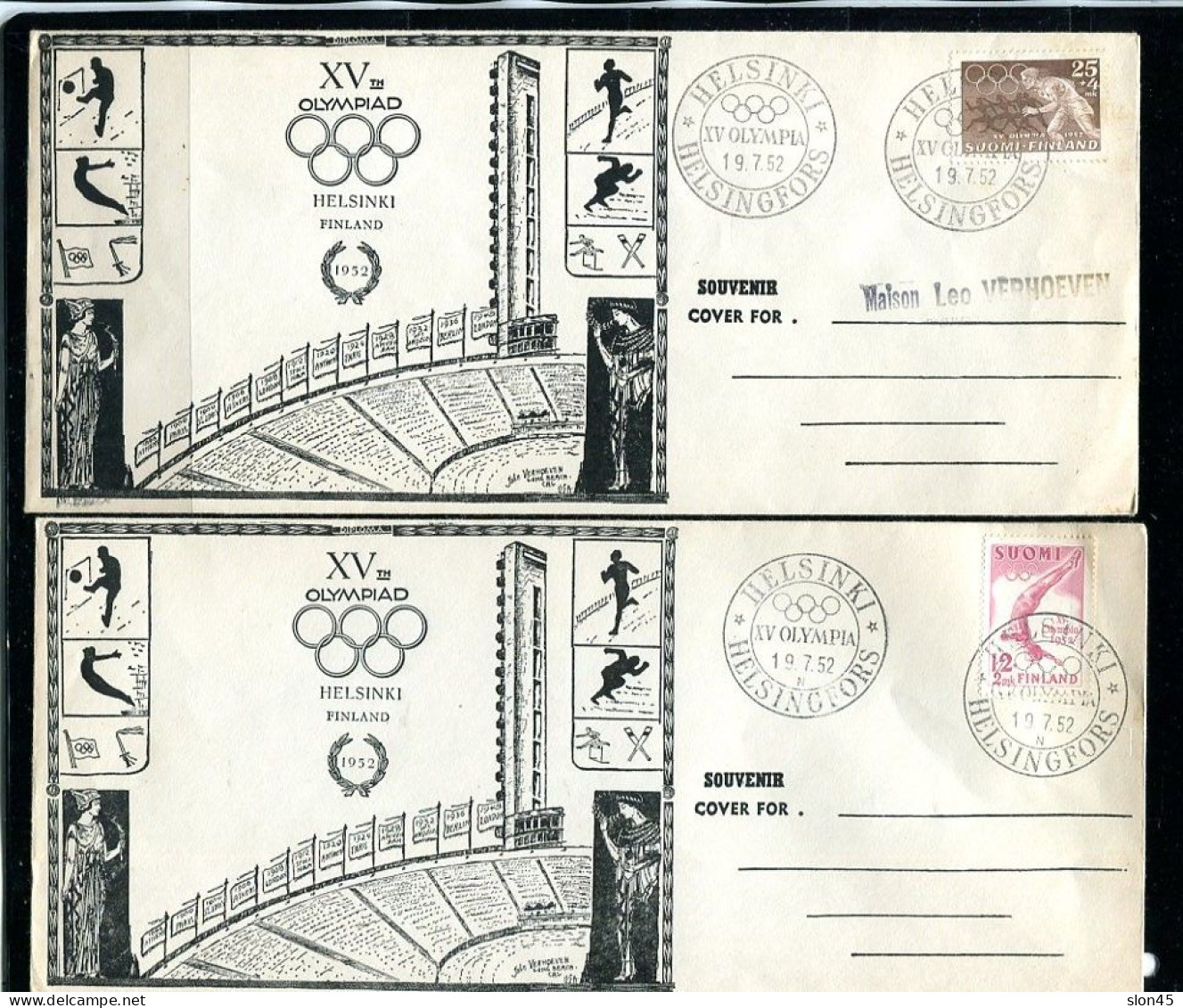 Finland 1952 2 Postal Cards+2 Covers  Helsinki Olympics 15011 - Zomer 1952: Helsinki