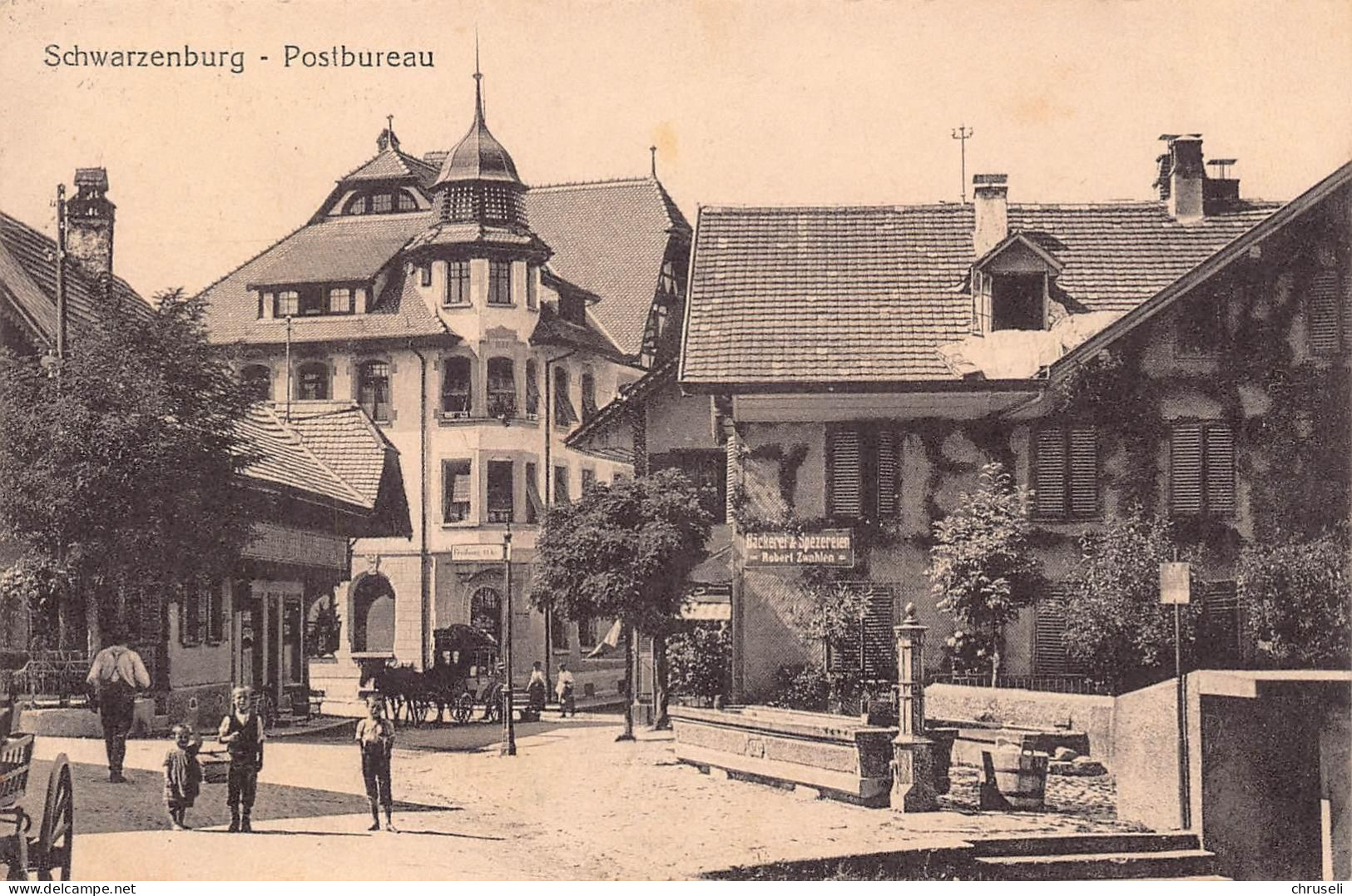 Schwarzenburg  Postbureau  Postkutsche - Schwarzenburg