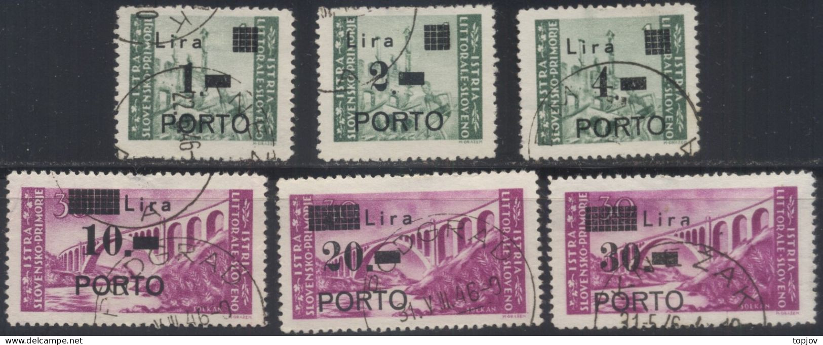 SLOVENIA - TRIESTE - ZONA B - LITORALE - PORTO - Sassone 8+9A+10+11+12+13 -  PODGRAD  KNEŽAK - 1945 - Postage Due