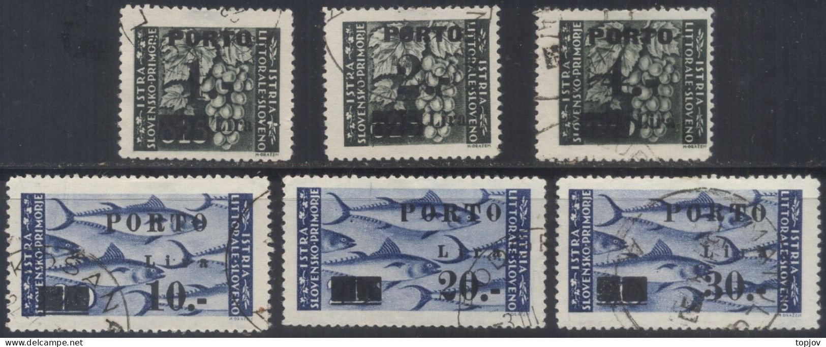 SLOVENIA - TRIESTE - ZONA B - LITORALE - PORTO - Sassone 14/II+15/III+16/III+17+18+19 -  PODGRAD  MATULJI  KOŠANA - 1945 - Postage Due