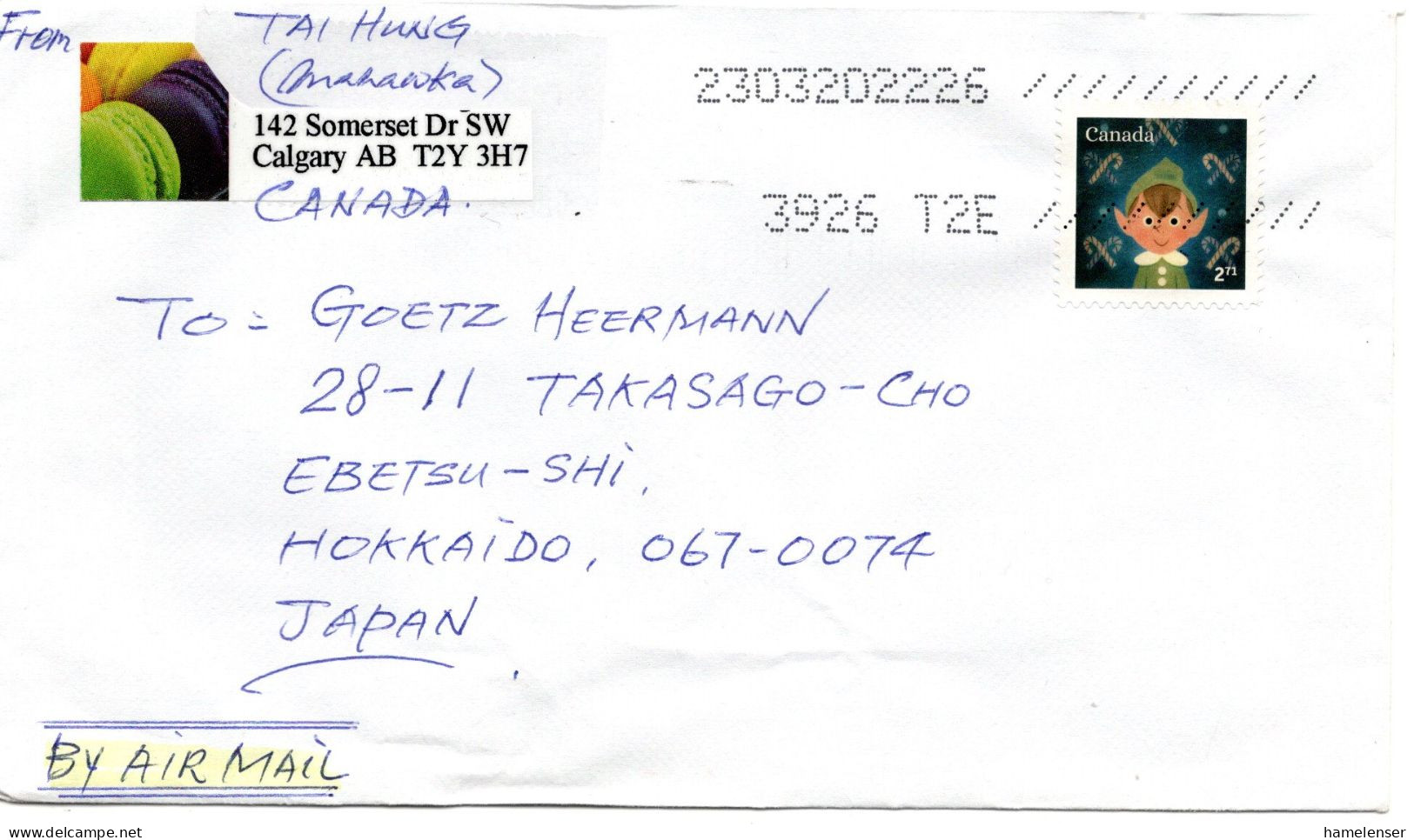 65715 - Canada - 2023 - $2,71 EF A LpBf 3926T2E -> Japan - Storia Postale