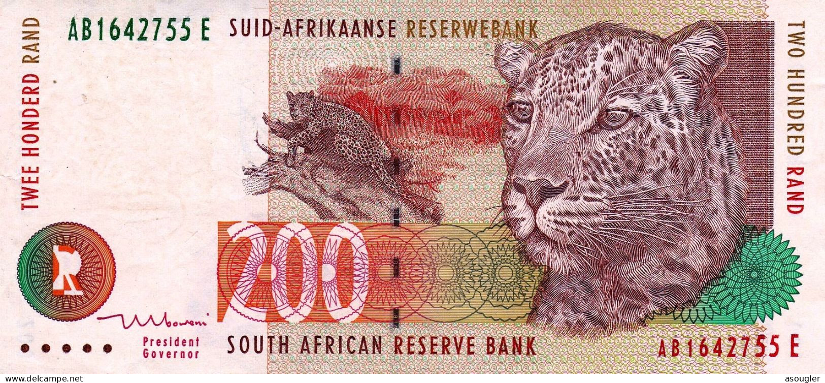 SOUTH AFRICA 200 RAND ND 1999 AU P-127b "free Shipping Via Registered Air Mail" - Afrique Du Sud