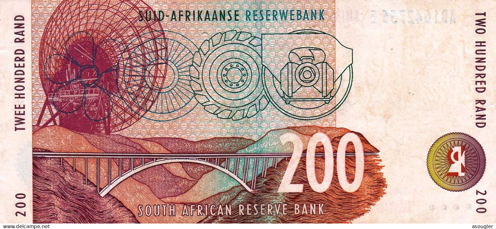 SOUTH AFRICA 200 RAND ND 1999 AU P-127b "free Shipping Via Registered Air Mail" - Afrique Du Sud