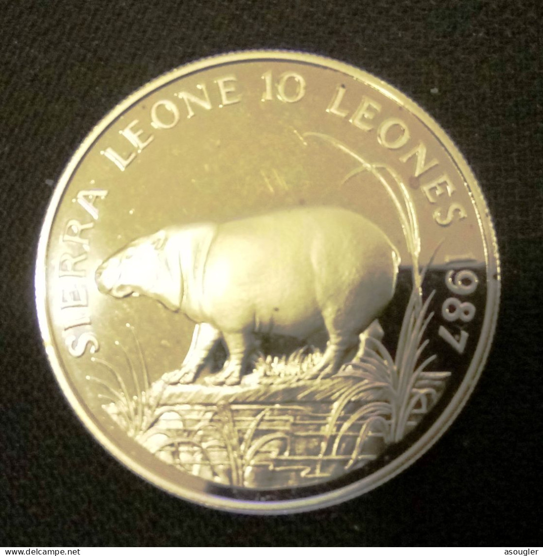 Sierra Leone 10 Leones 1987 Silver Proof Series: World Wildlife Fund KM-41 "free Shipping Via Registered Air Mail" - Sierra Leone