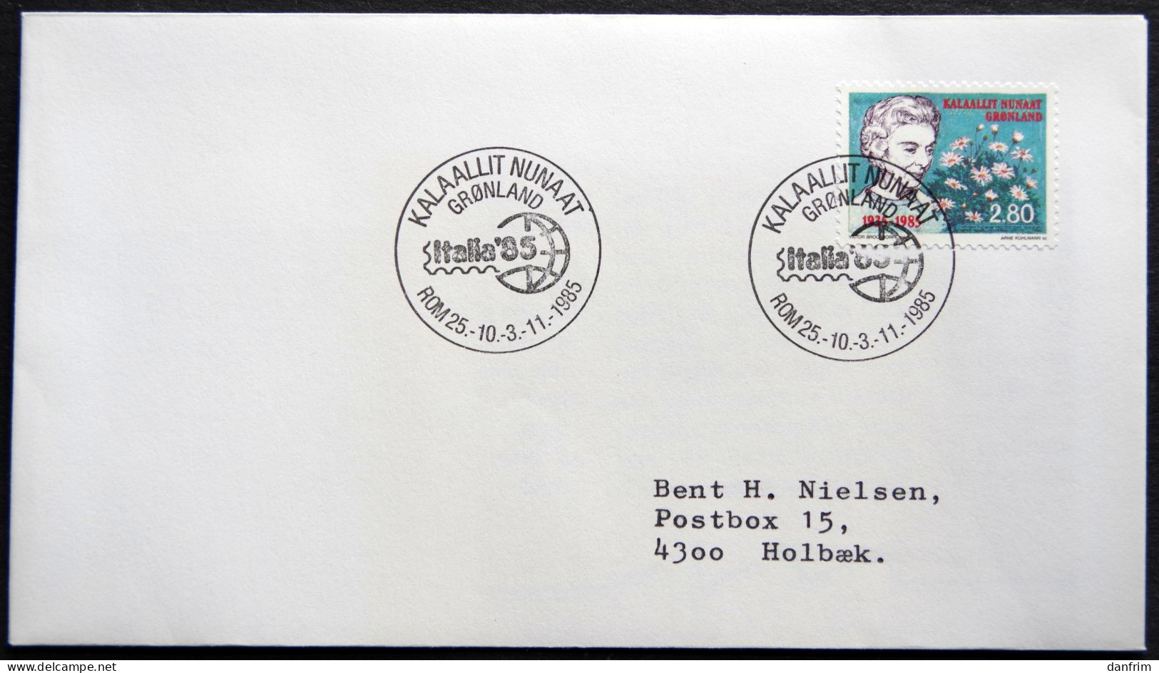 Greenland 1985 SPECIAL POSTMARKS.  ITALIA'85. ROM 25.-10.-3.-11. 1985 ( Lot 907) - Lettres & Documents