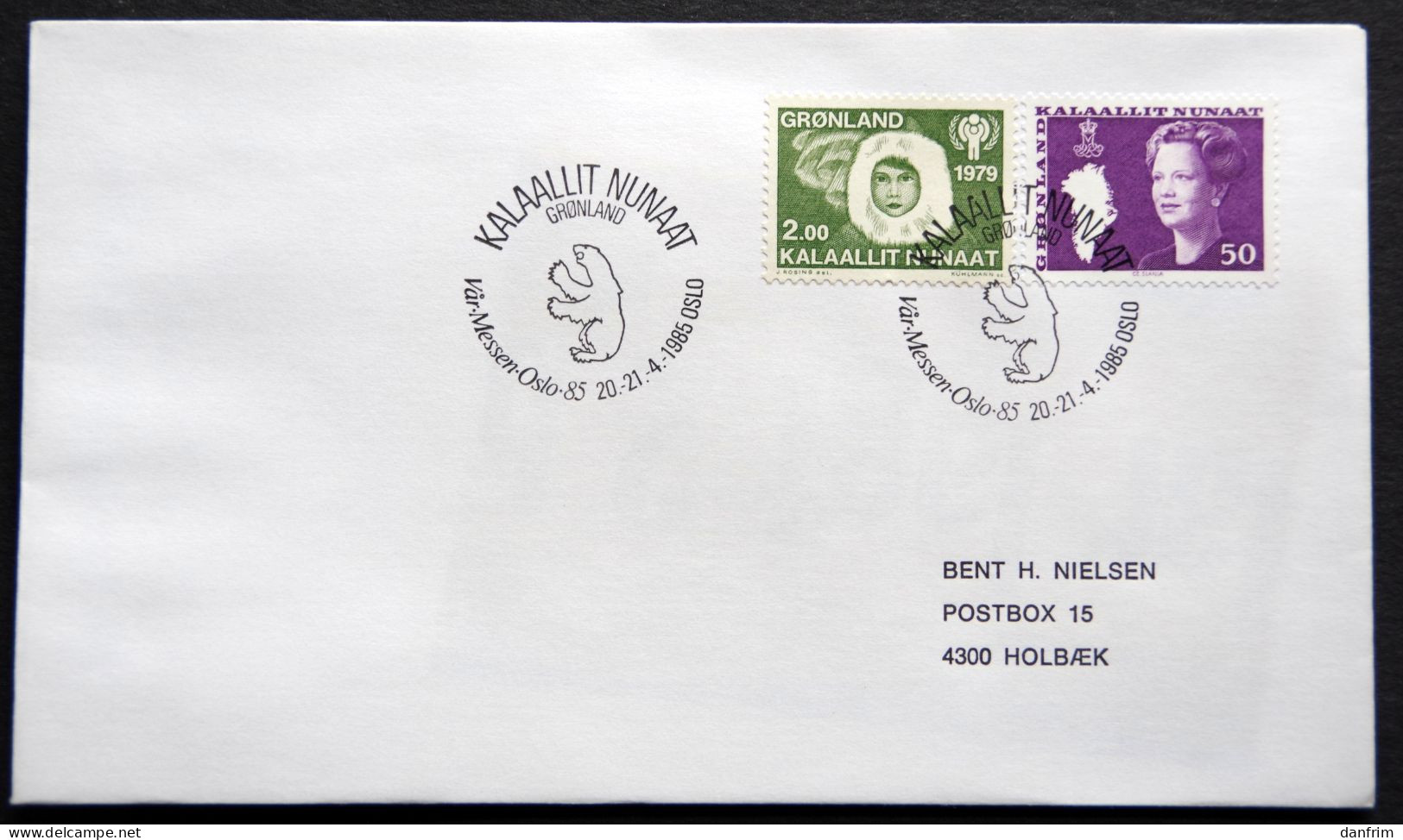 Greenland 1985 SPECIAL POSTMARKS. VÅR.MESSEN-OSLO 85.   20-21-4 OSLO ( Lot 916) - Covers & Documents