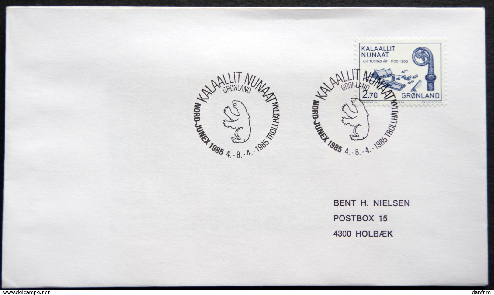 Greenland 1985 SPECIAL POSTMARKS. NORD-JUNEX 1985 4-8-4 1985 TROLLHÅTTAN ( Lot 916) - Brieven En Documenten