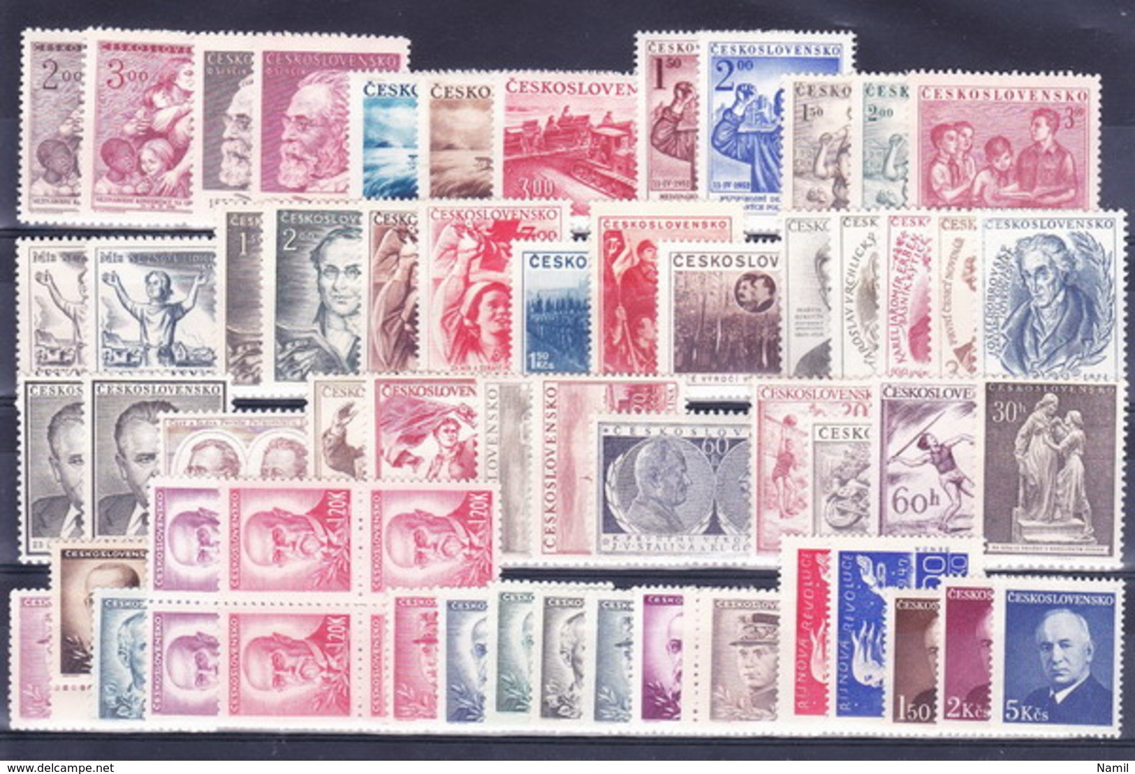 **/* Tchécoslovaquie, Lot Avec Les Timbres Aprés 1945 - Collections, Lots & Series