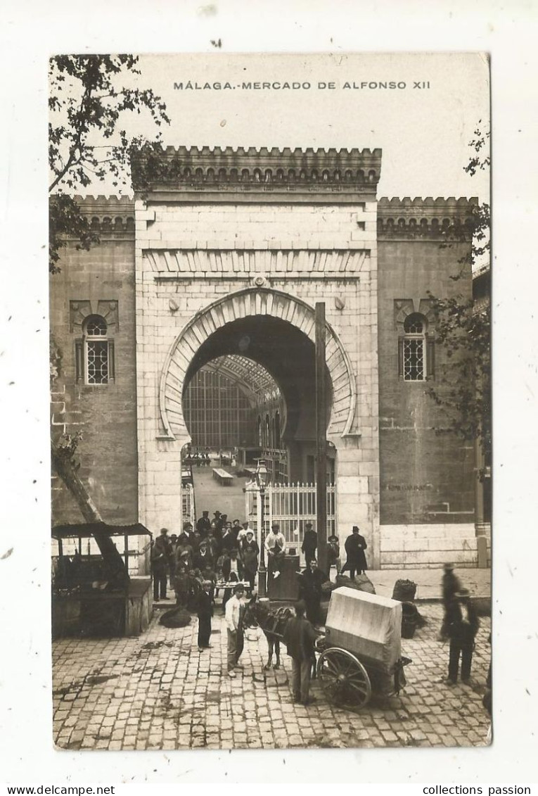 Cp, Commerce, Espagne , MALAGA , MERCADO DE ALFONSO XII, Marché , Vierge , Ed. La Industrial Fotografica, Malaga - Mercati