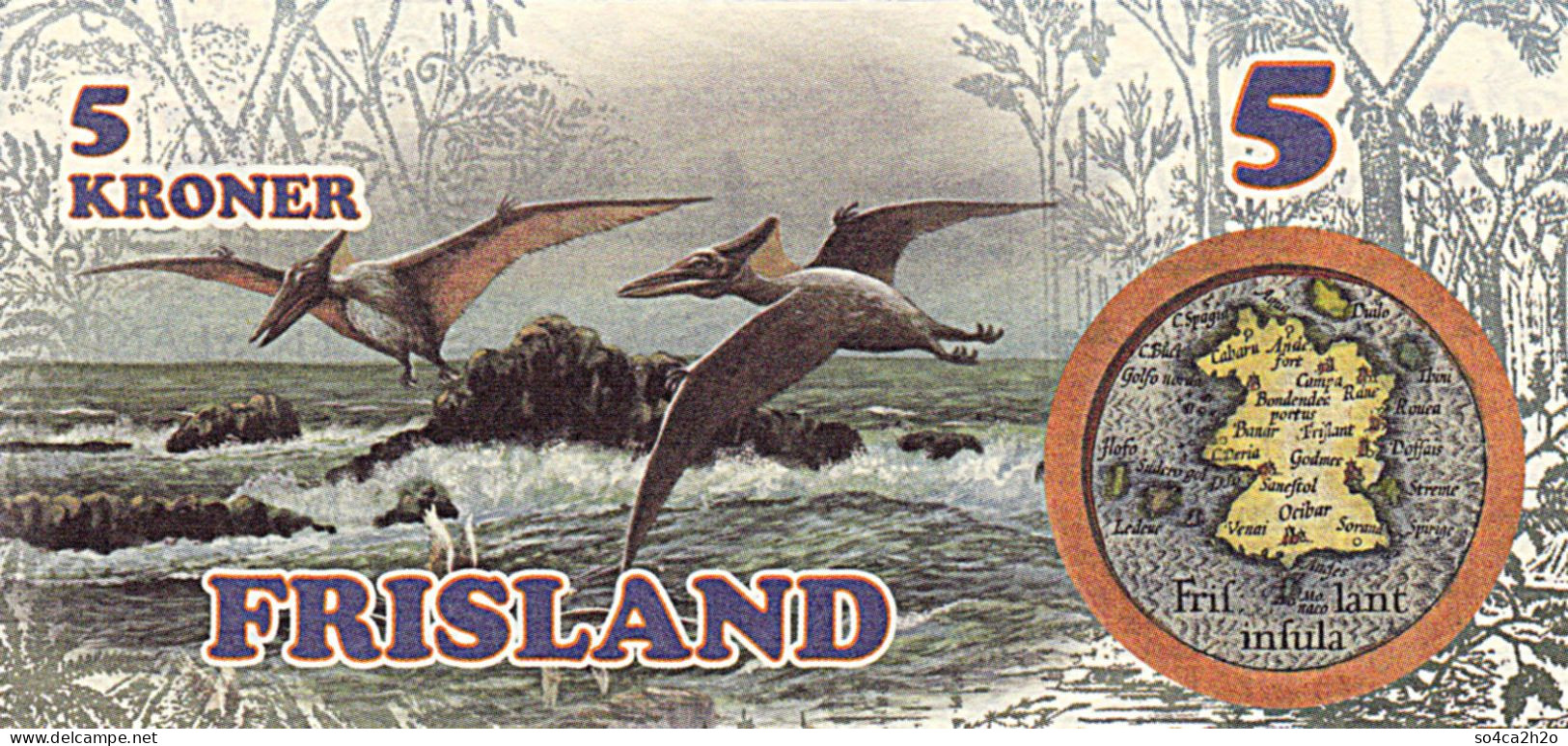 FRISLAND  5 Kroner 2016  Le Pteranodon SPECIMEN  UNC - Fictifs & Spécimens