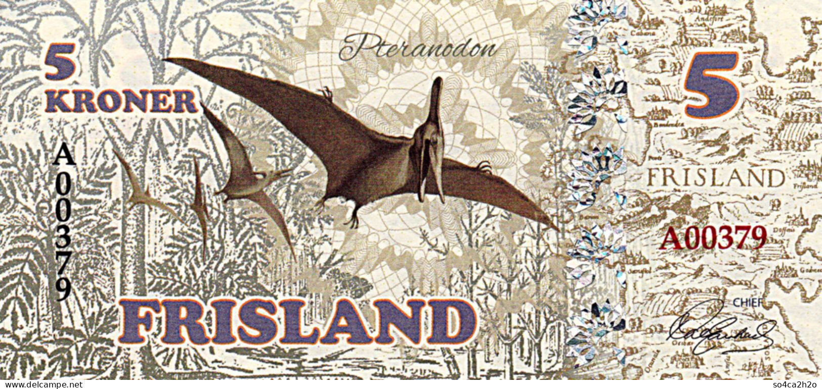 FRISLAND  5 Kroner 2016  Le Pteranodon SPECIMEN  UNC - Fictifs & Spécimens