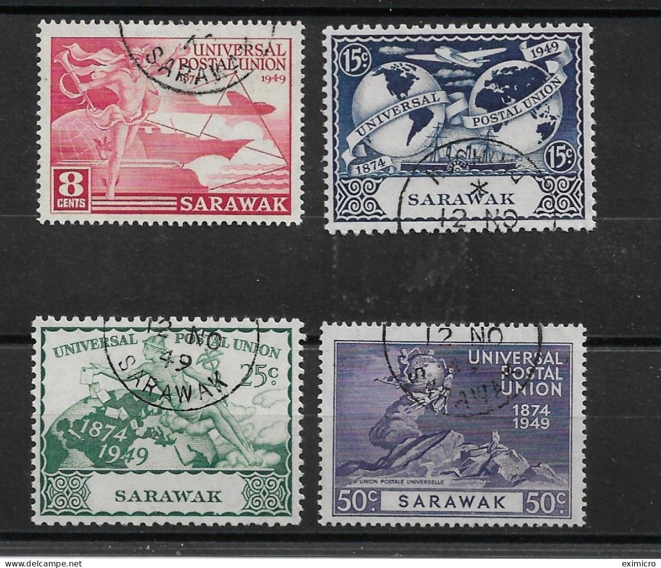 SARAWAK 1949 UPU SET SG 167/170 FINE USED Cat £11 - Sarawak (...-1963)