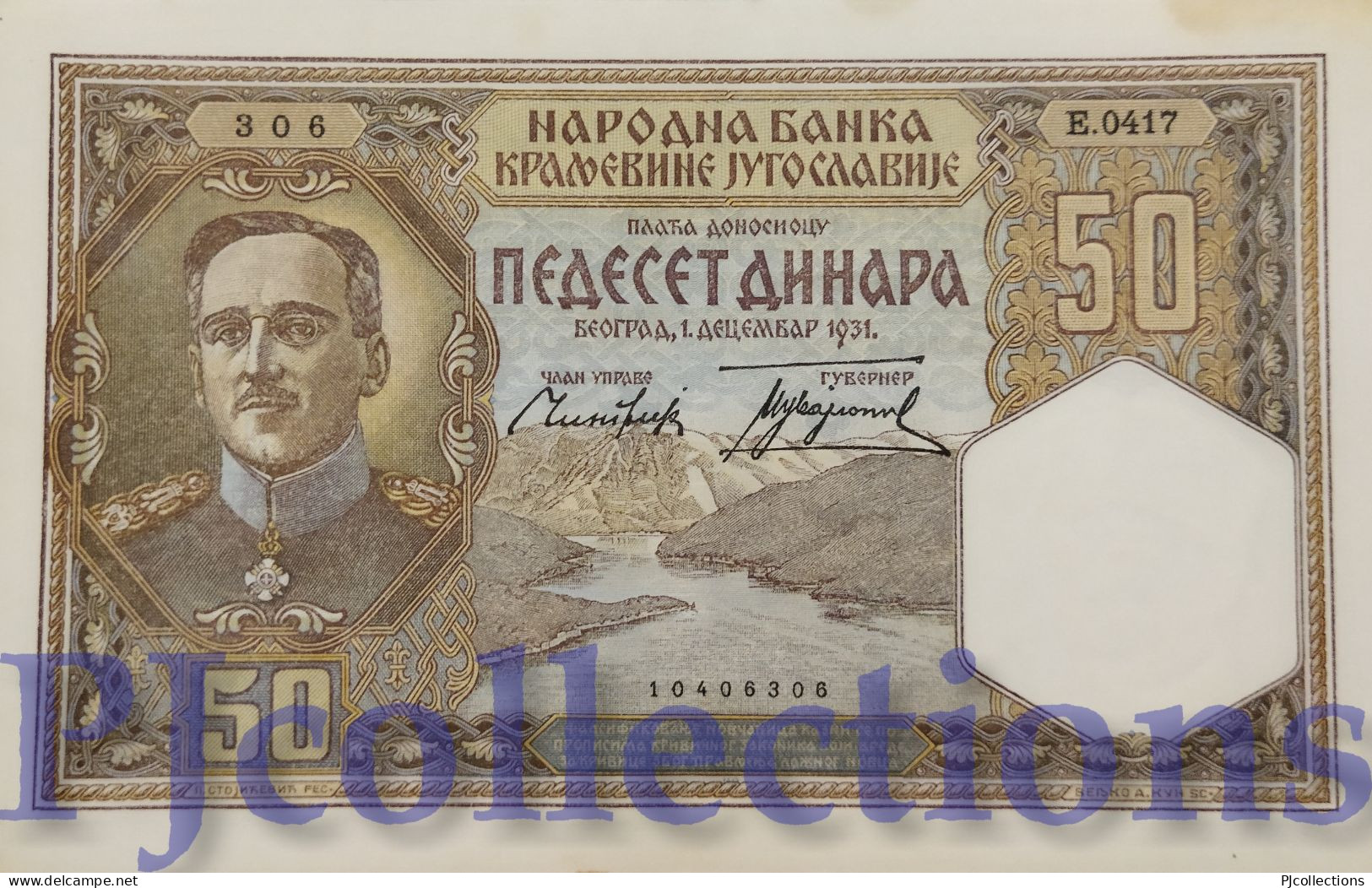 YUGOSLAVIA 50 DINARA 1931 PICK 28 AU/UNC W/STAINES - Yémen