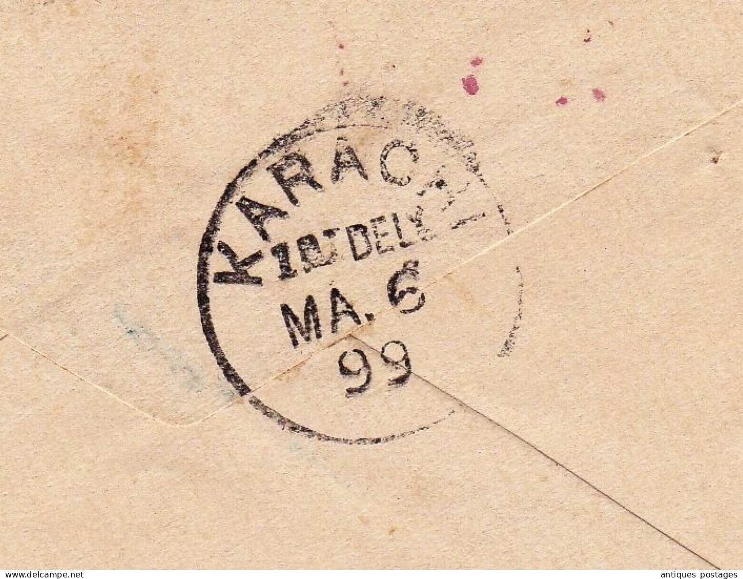 Postal Stationery Raiwind 1899 India Postage Half Anna Victoria Queen Karachi Pakistan Volkart Brothers - 1882-1901 Empire