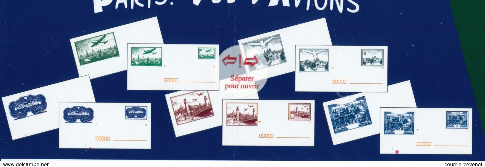 Série 5 Enveloppes PAP - "PARIS - VUE D'AVIONS" - Neuve, Sous Emballage Blister D'origine - PAP: Sonstige (1995-...)